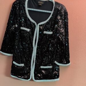 IMAN Black Top with Gold Logo Detail